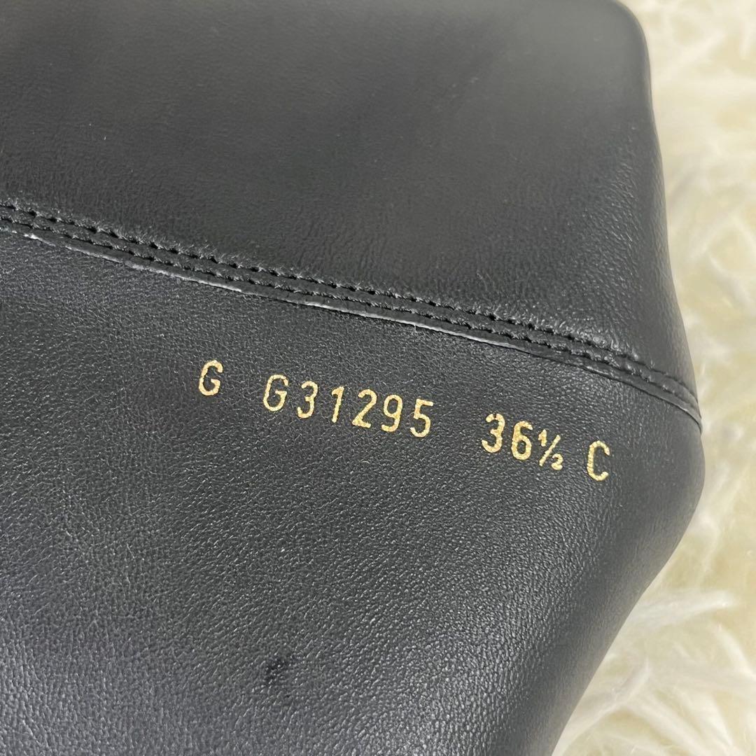 美品　CHANEL ロングブーツ　スエード　黒　23.5 ココマーク　チェーン