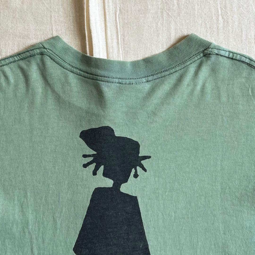 80s USA製 old stussy シャドーマン 両面プリントTシャツ 緑L