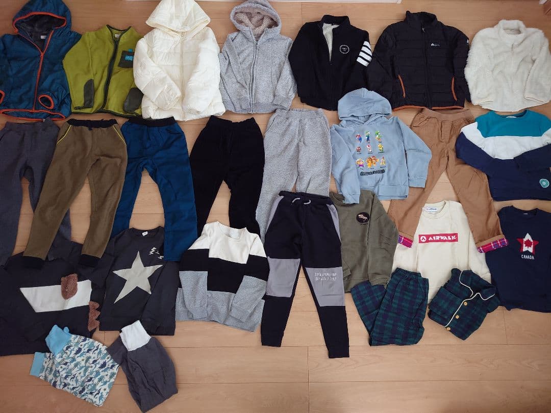 秋冬物　130センチ　男の子キッズ服セット　裏起毛　まとめ売り　アウター　子ども