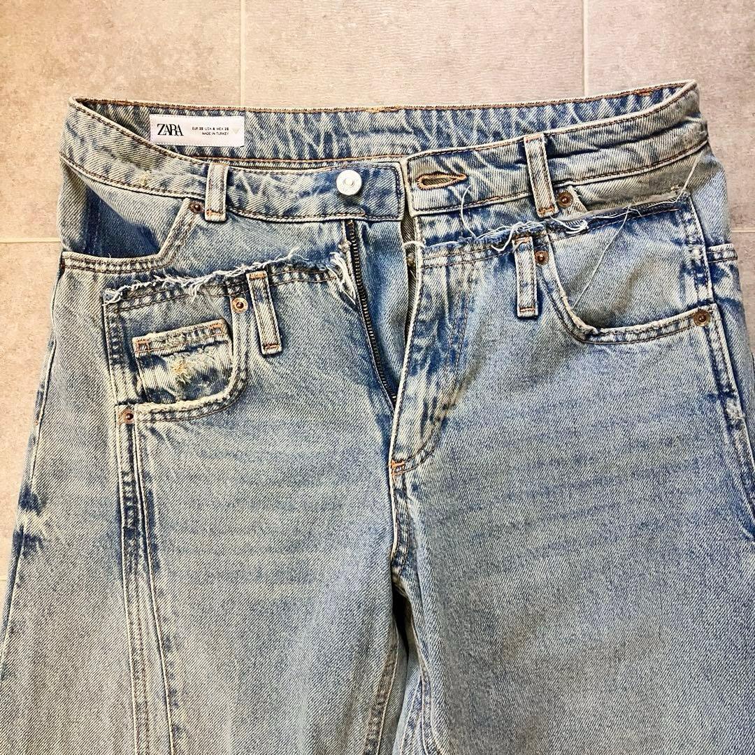 ZARA ギミック ワイドデニム バギー 立体裁断 デザインパンツ グランジ