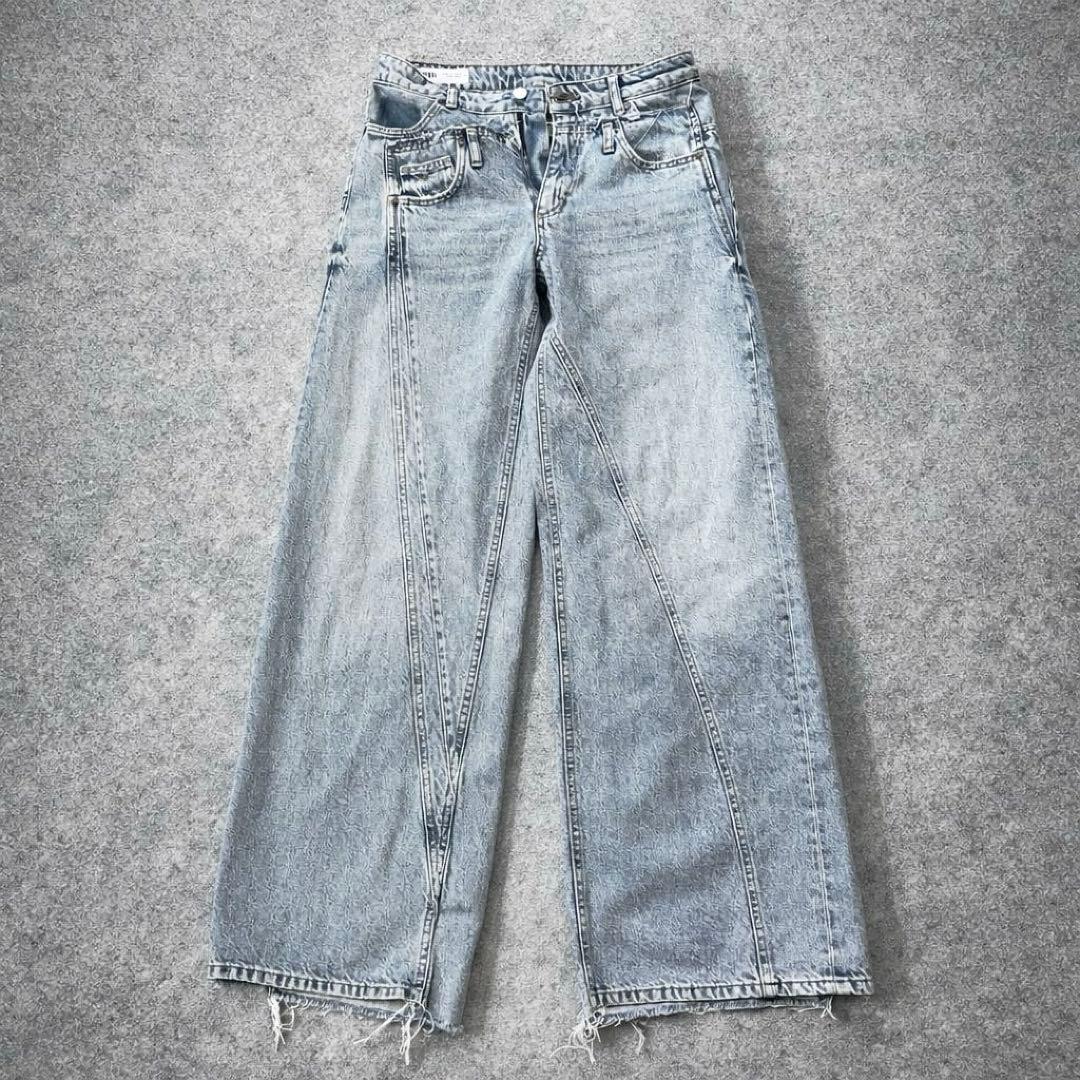 ZARA ギミック ワイドデニム バギー 立体裁断 デザインパンツ グランジ