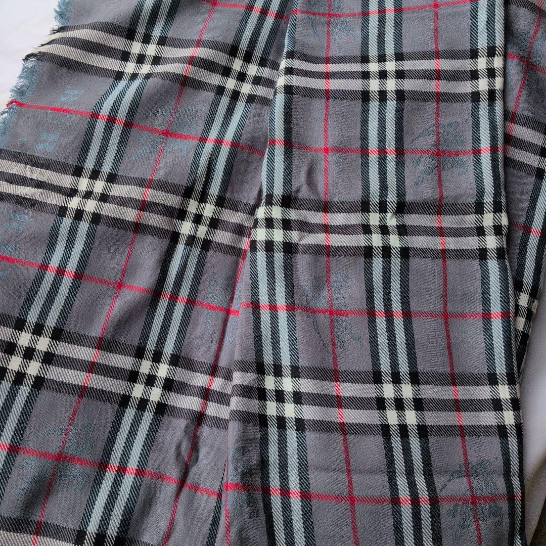 【美品】バーバリー カシミヤ100% ノバチェック 大判ストール シャドウホース