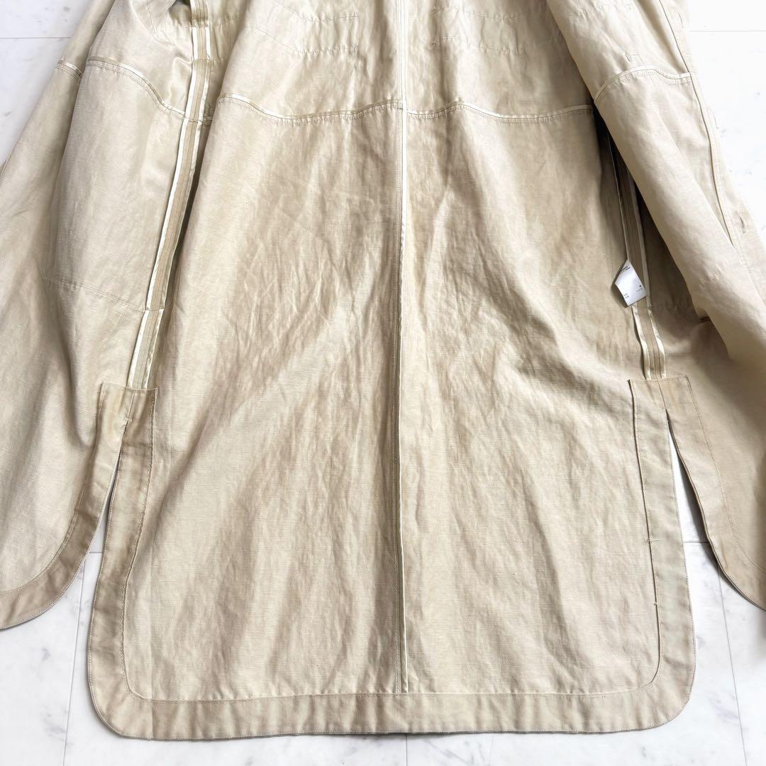 美品♪ ドゥロワー コットンリネン 金ボタン ノーカラーコート ワンピース