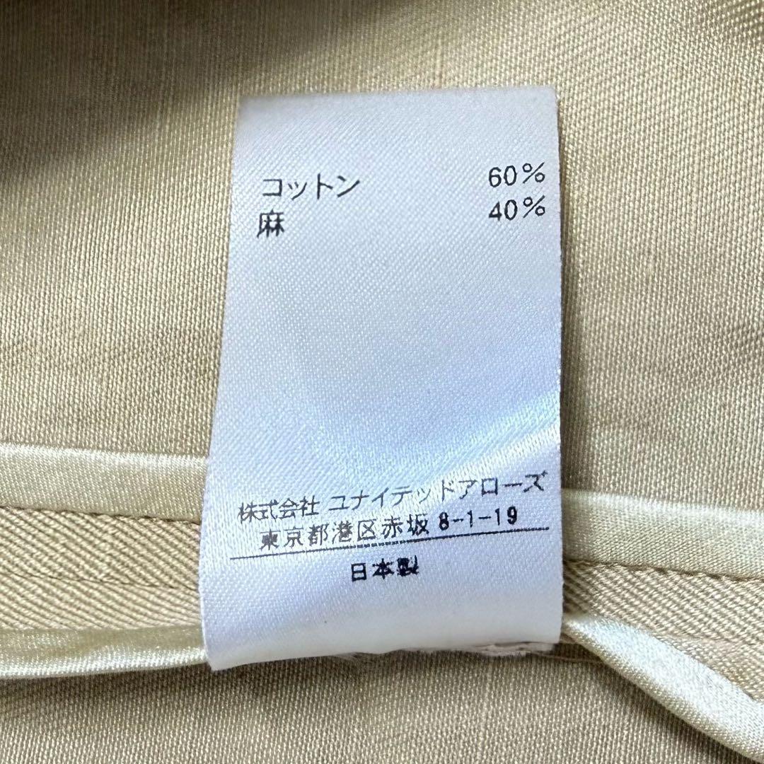 美品♪ ドゥロワー コットンリネン 金ボタン ノーカラーコート ワンピース