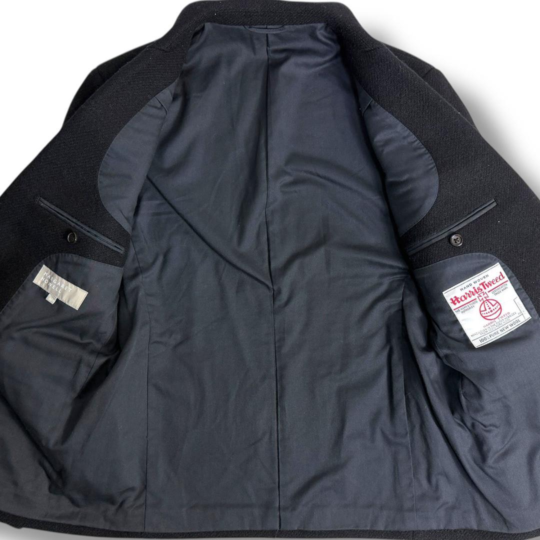 J7248 美品 マーガレットハウエル ハリスツイードジャケット ブラック M