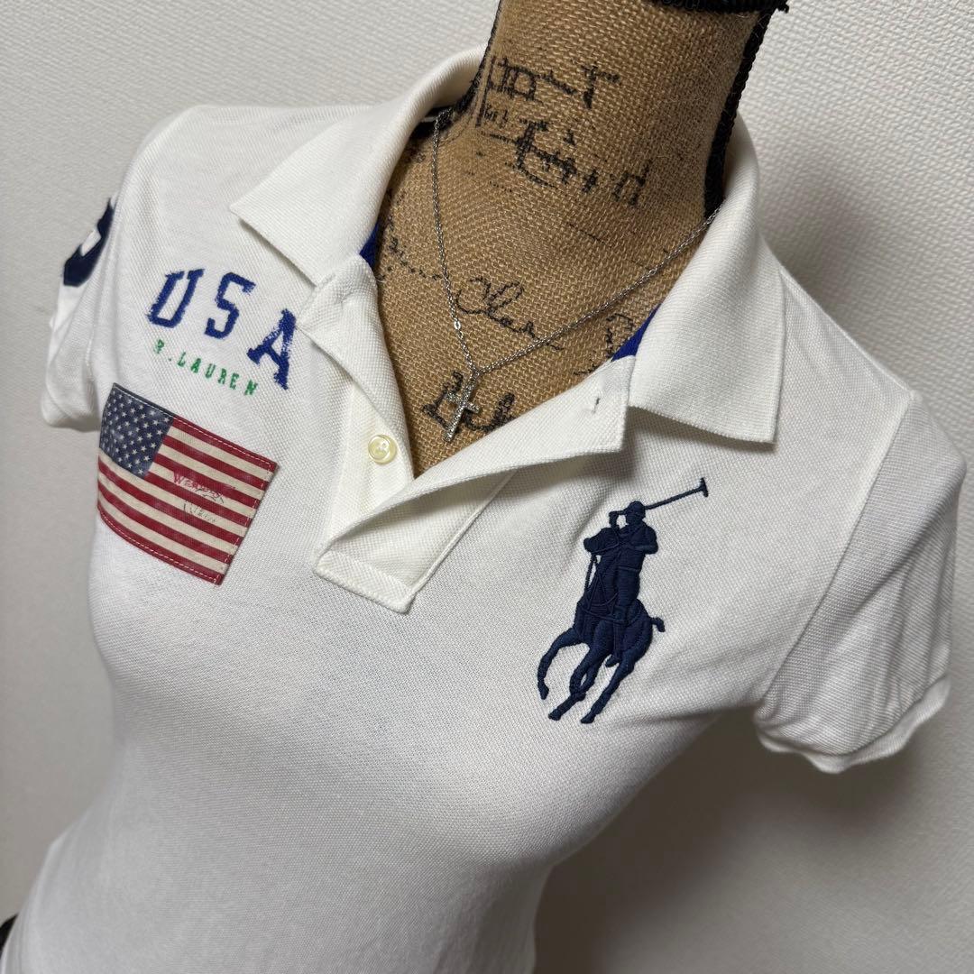 y2k ノームコア 00s❤︎ラルフローレン U.S.A 国旗 ポロシャツ