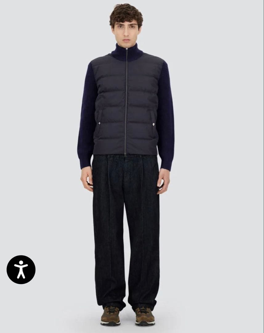【BEAMS 新品未使用】Herno ダウン ジャケット ニットネイビー