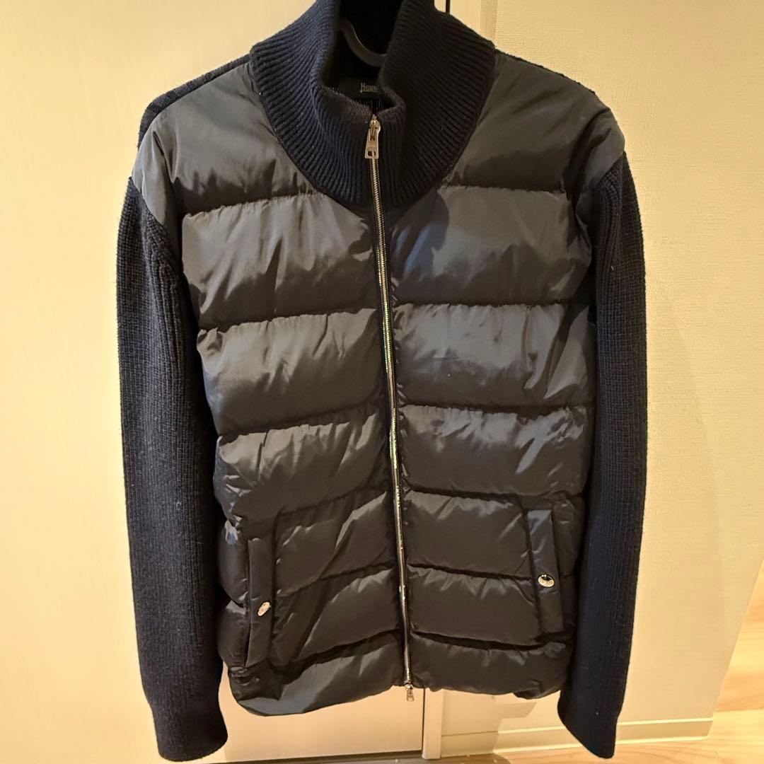 【BEAMS 新品未使用】Herno ダウン ジャケット ニットネイビー