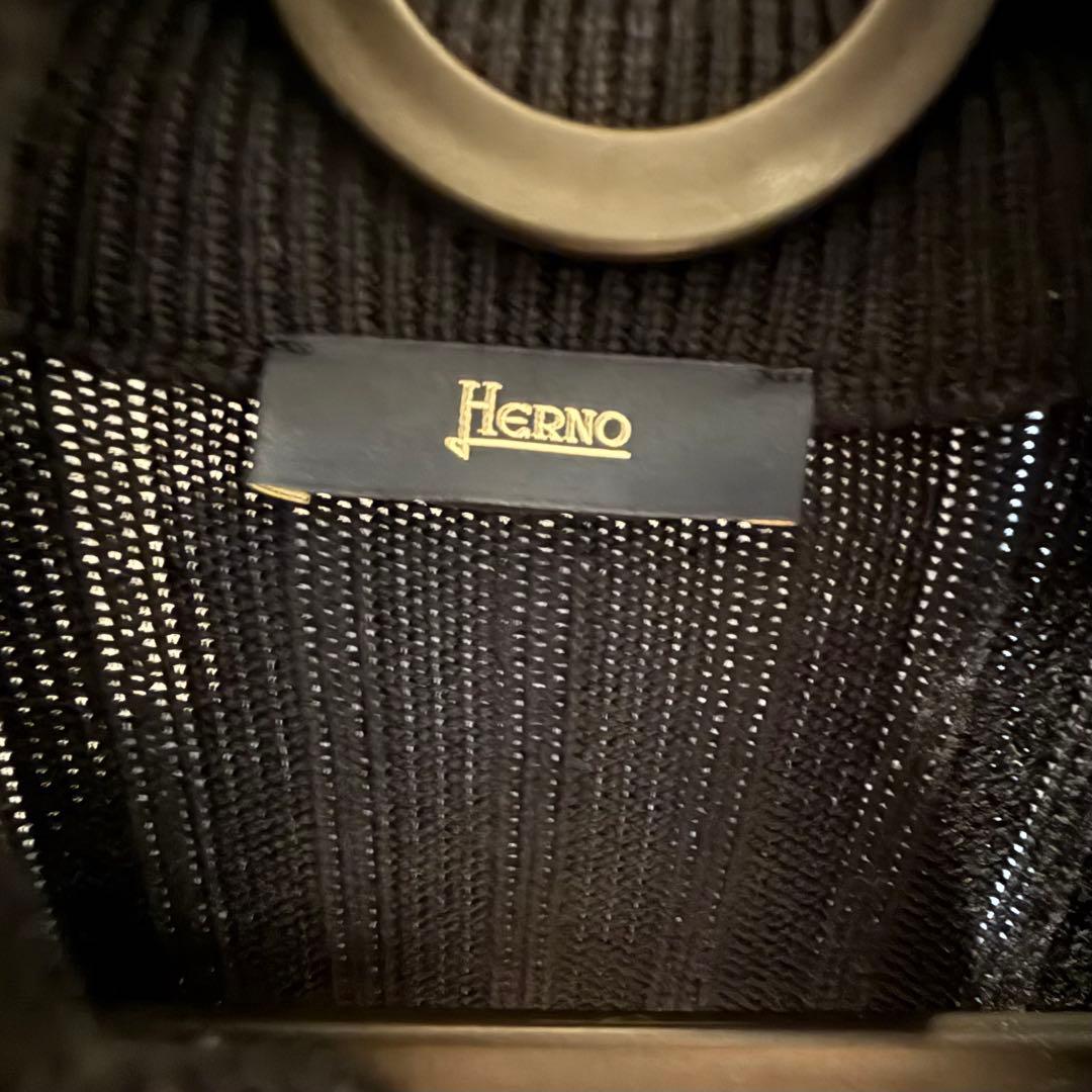 【BEAMS 新品未使用】Herno ダウン ジャケット ニットネイビー