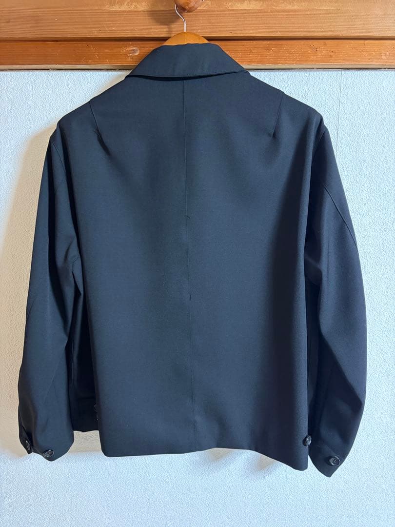 ジャケット・アウター PURE BLACK WOOL HARRINGTON JACKET