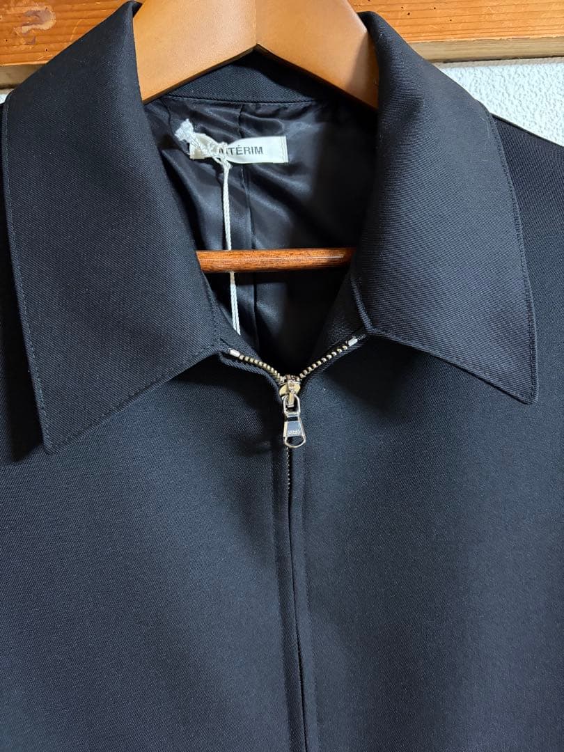 ジャケット・アウター PURE BLACK WOOL HARRINGTON JACKET