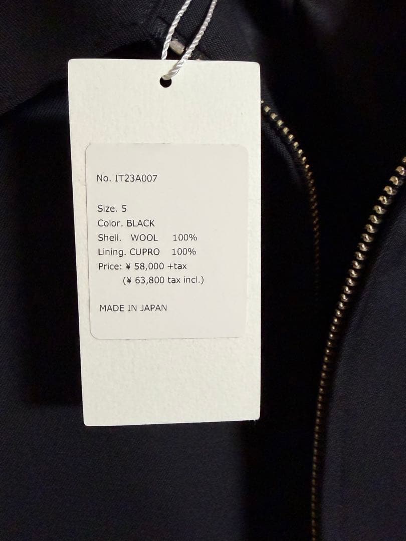 ジャケット・アウター PURE BLACK WOOL HARRINGTON JACKET