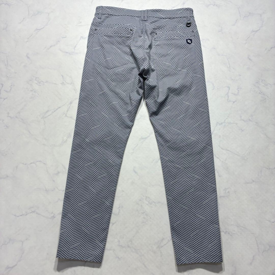 パーリーゲイツ ゴルフパンツ ヘリンボーン柄 ロゴ 総柄 グレー系 (5) L