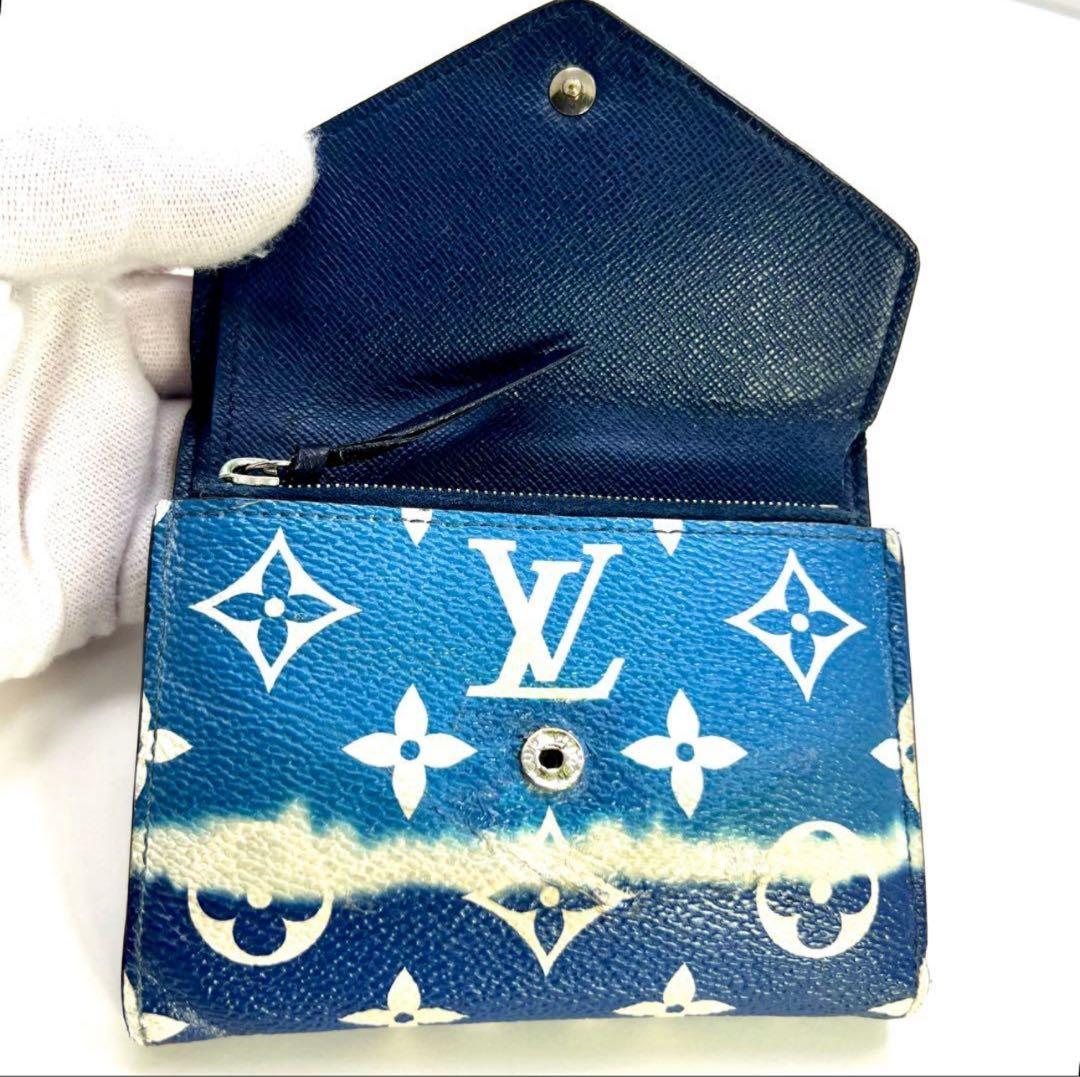 ルイヴィトン モノグラム LVエスカル ポルトフォイユ ヴィクトリーヌ ブルー