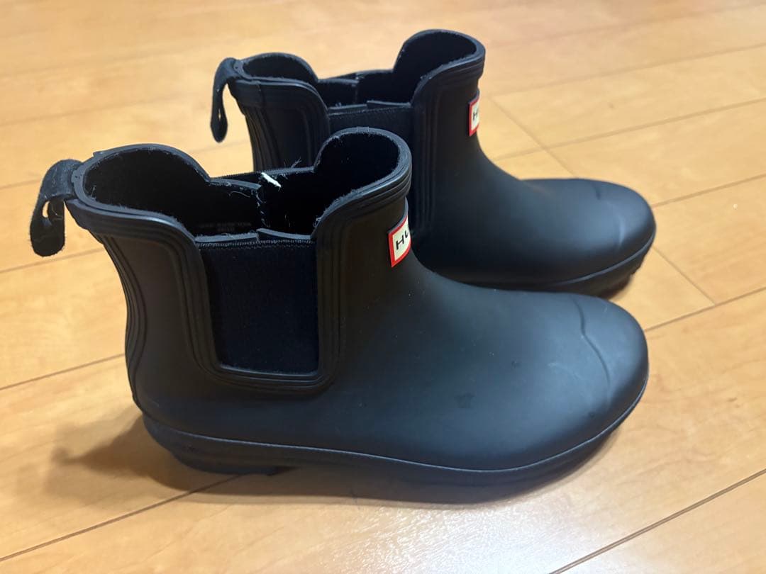 HUNTER レインブーツ ブラック 長靴 サイドゴア　ハンター　uk6 箱無