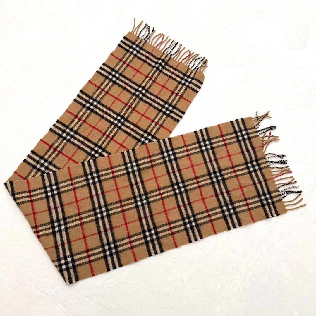 Burberry バーバリー　ノバチェックマフラー　ラムウール100%