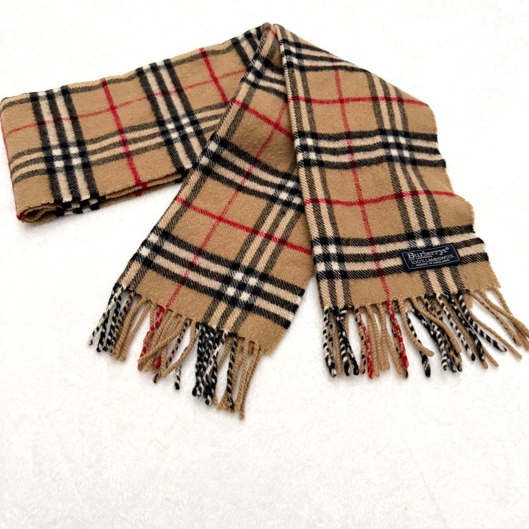 Burberry バーバリー　ノバチェックマフラー　ラムウール100%