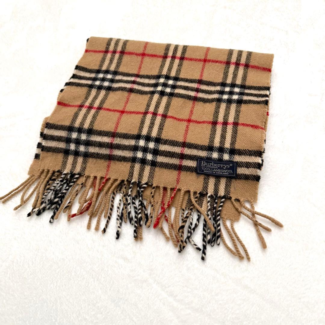 Burberry バーバリー　ノバチェックマフラー　ラムウール100%