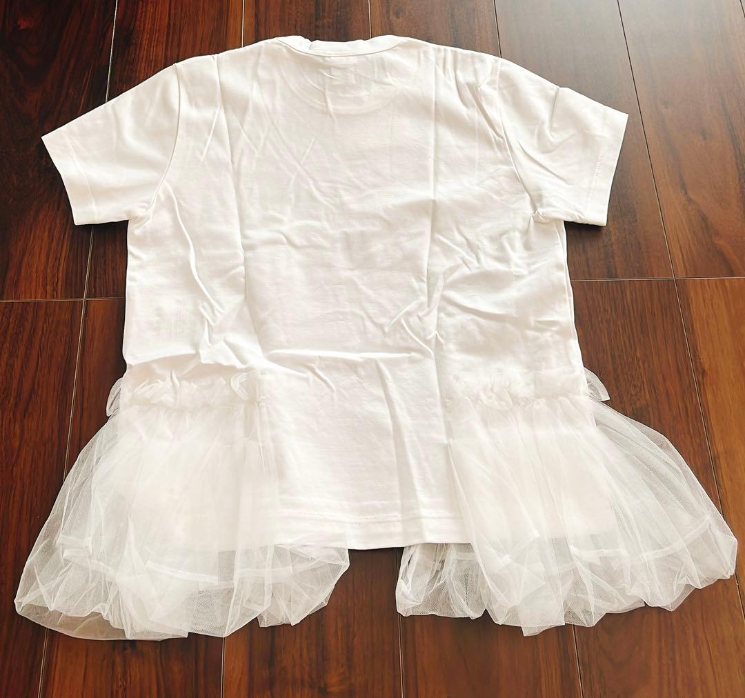 ノワールケイニノミヤ　チュール付き白半袖Tシャツ　M