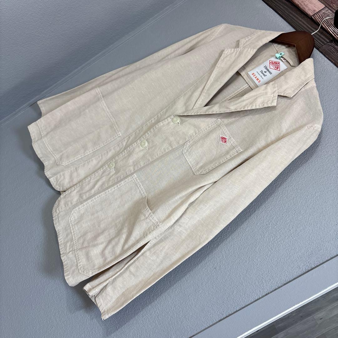 54美品　DANTON BEAMS コラボ　コットン　リネン　ジャケット