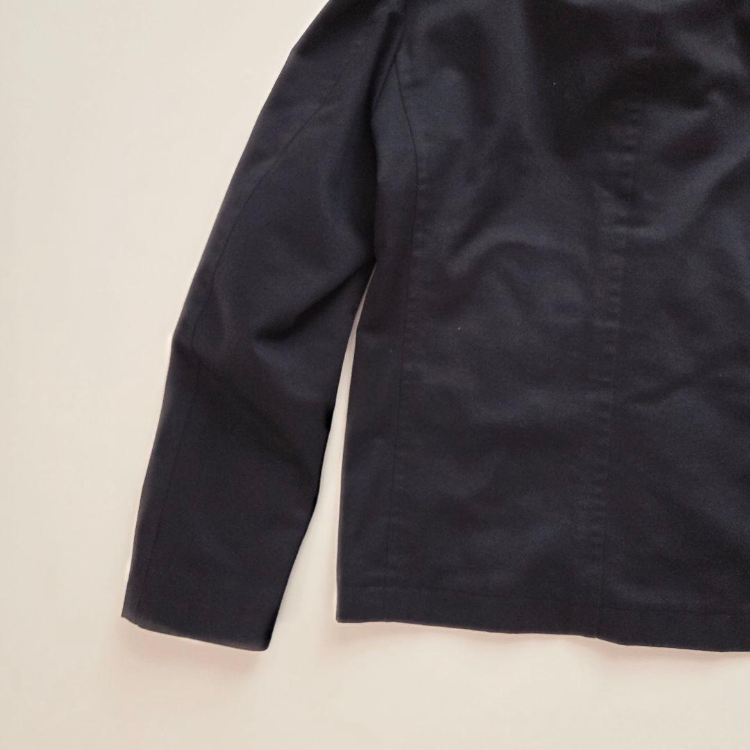 【美品】EDIFICE　フード付きライトジャケット くるみボタン　46　紺