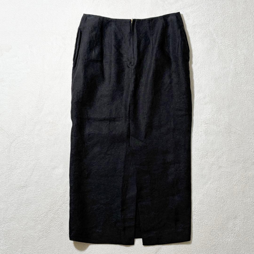【未使用品】ドゥーズィエムクラス　LINEN スカート　リネン　麻100% 黒