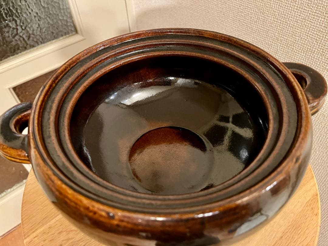 長谷園　多用土鍋　アメ色
