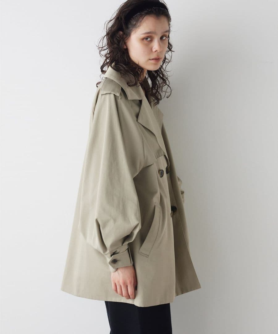 美品　THE PAUSE パフスリーブミドルトレンチコート