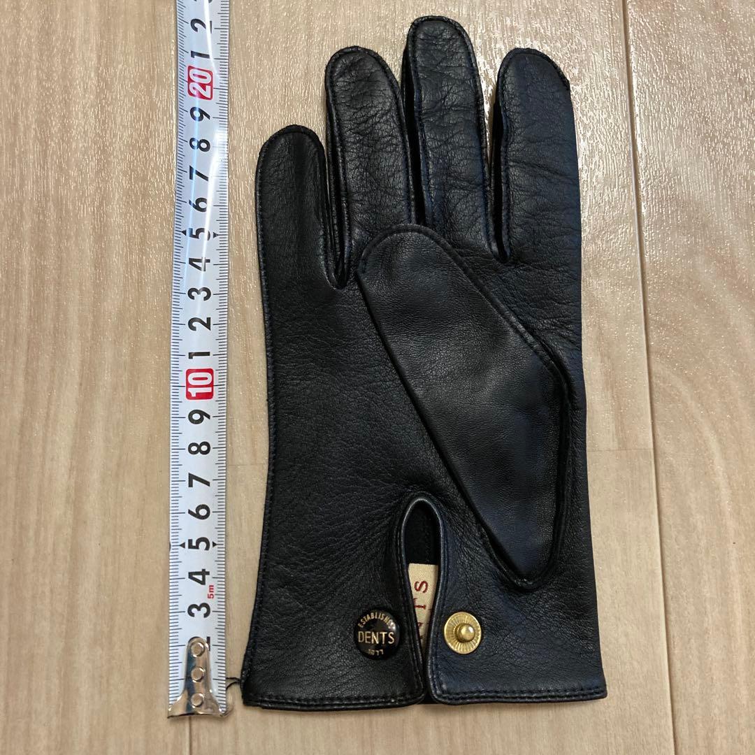DENTS ブラック レザーグローブ　黒　7.5