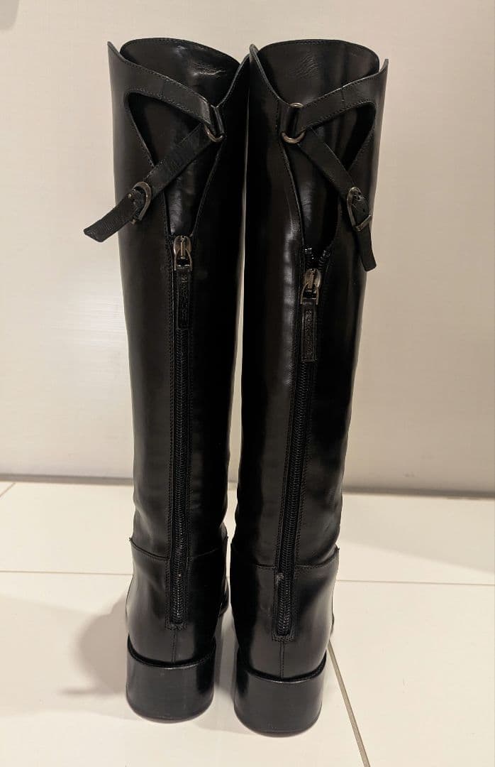 SARTOREサルトル黒レザー ロングブーツ ジョッキーブーツ