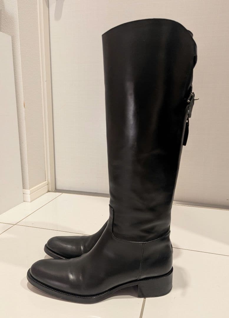 SARTOREサルトル黒レザー ロングブーツ ジョッキーブーツ