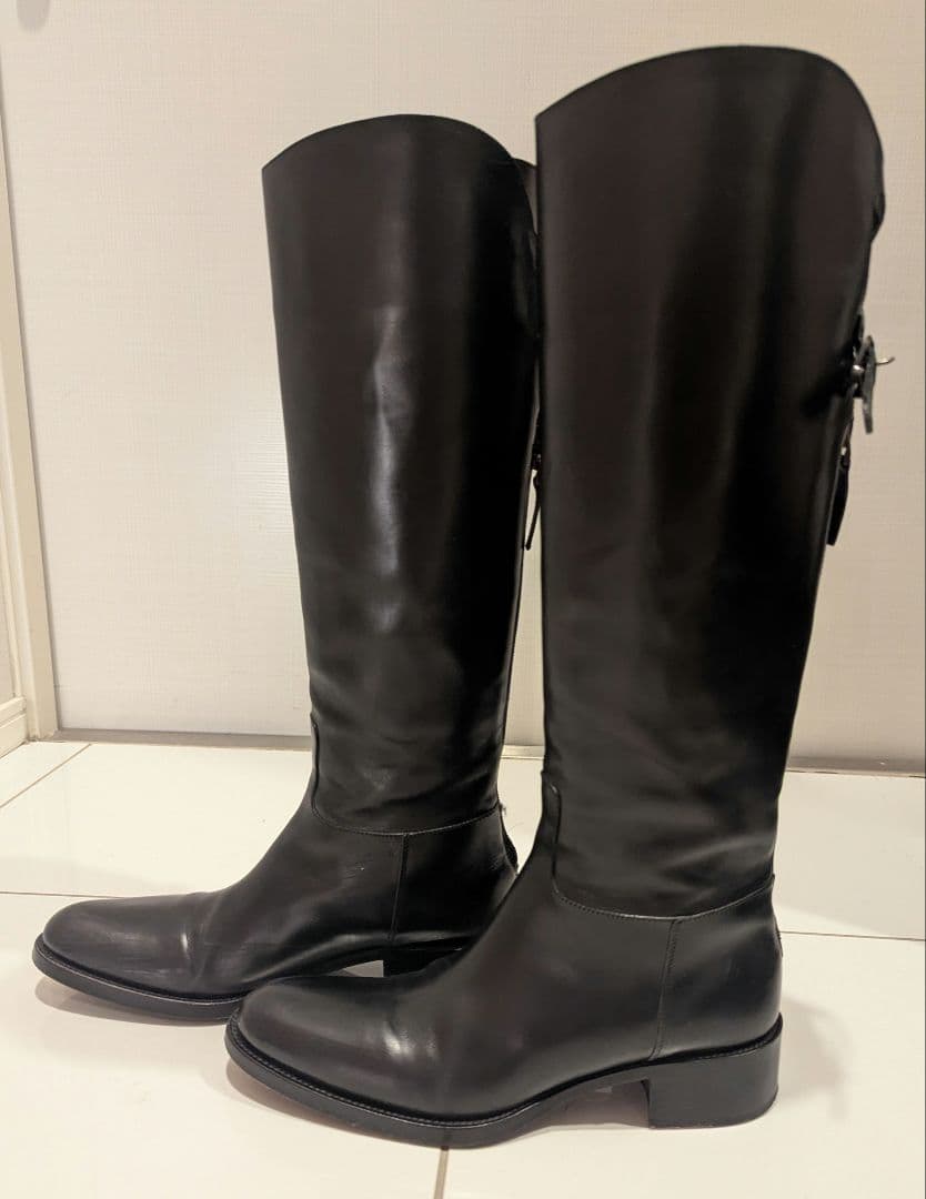 SARTOREサルトル黒レザー ロングブーツ ジョッキーブーツ
