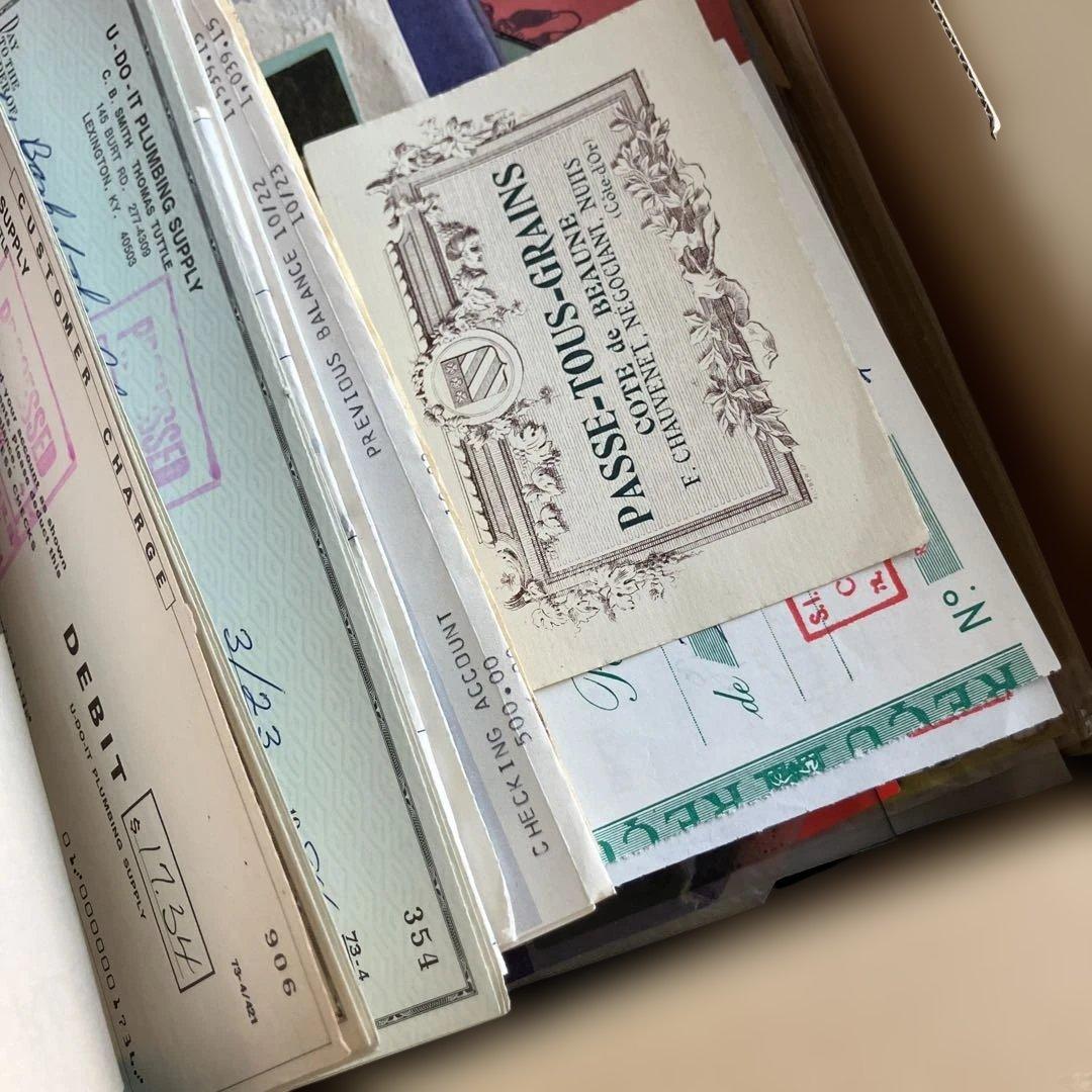 海外　ヴィンテージ 紙もの詰め合わせ　書類　領収書　マルシェ　アイスクーポン