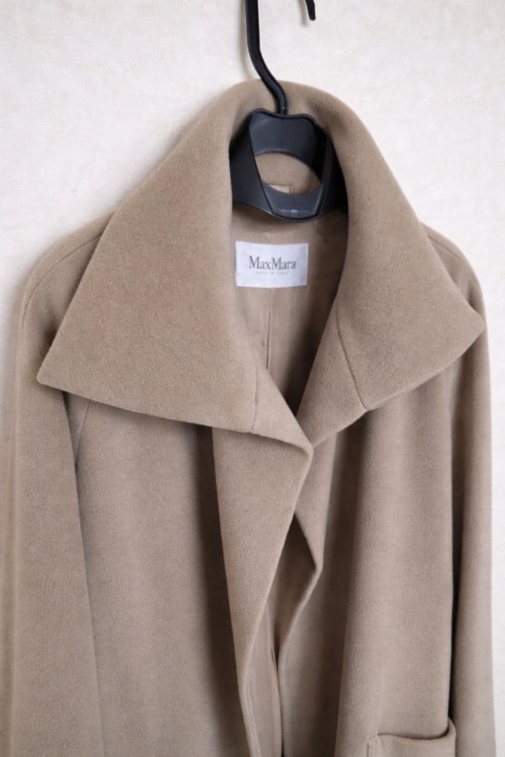 Max Mara カシミヤ混 白タグ　ロングコート　ベージュ イタリア製