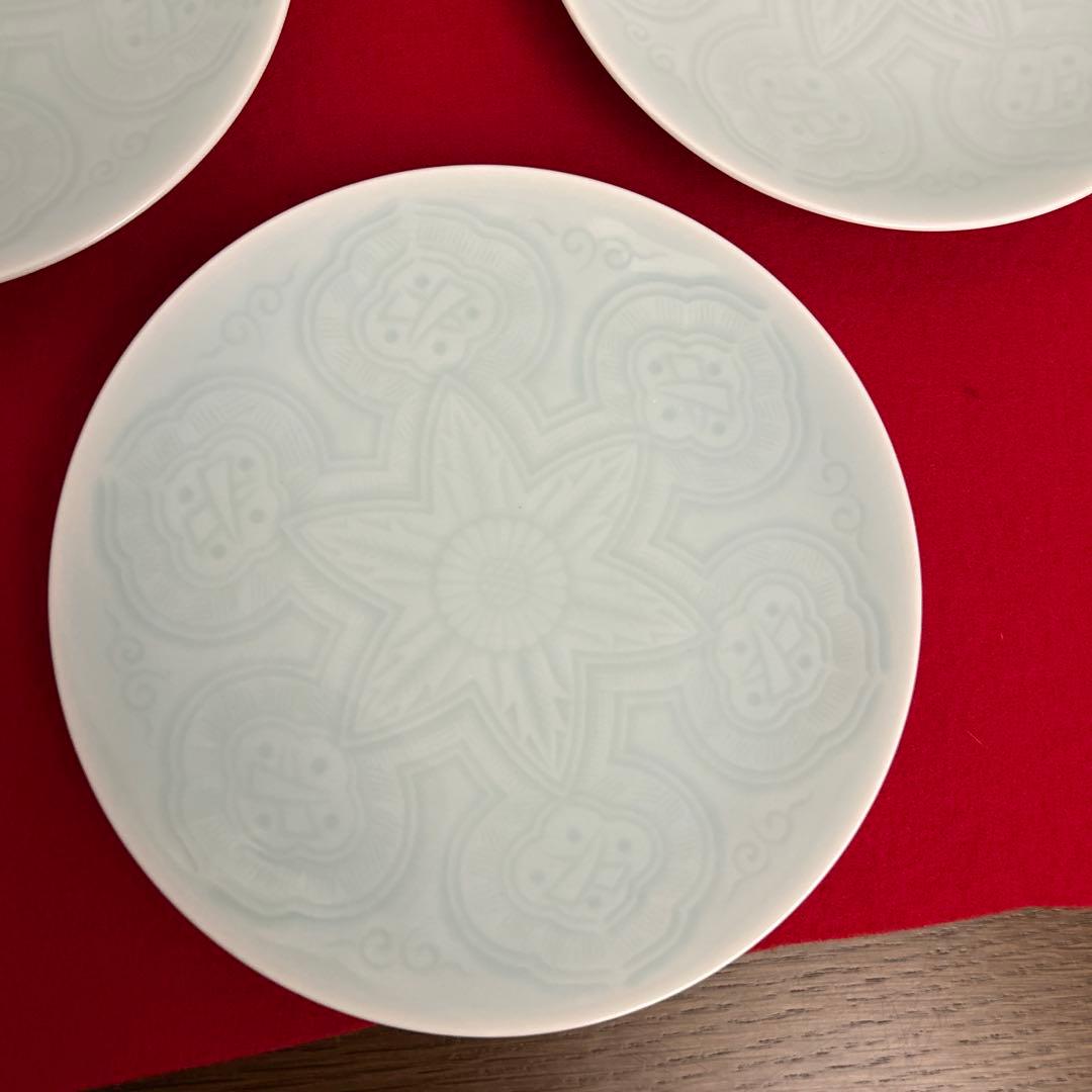 快山窯　青白磁銘々皿　5客