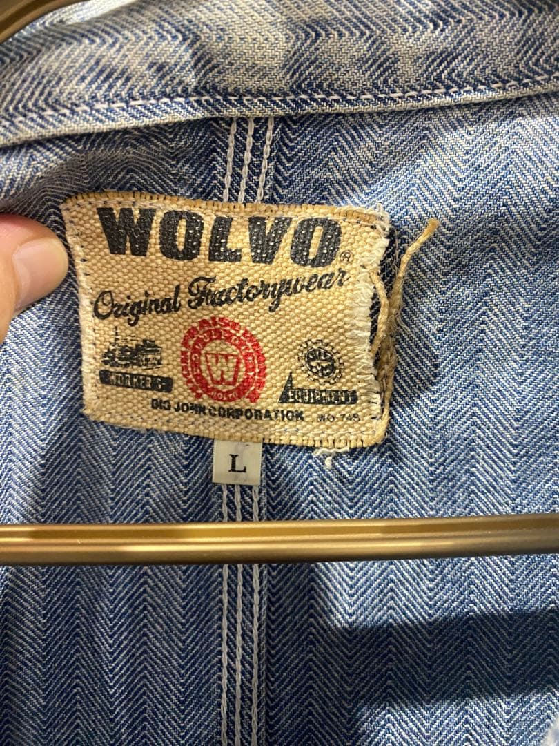 BIGJOHN ヘリンボーン デニム カバーオール L WOLVO
