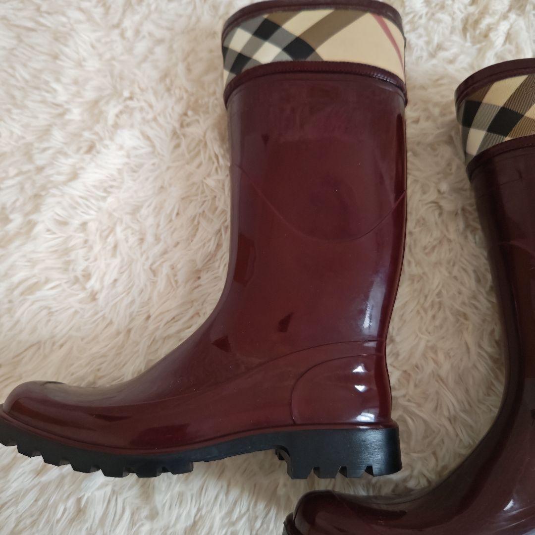 バーバリー BURBERRY ノバチェック レインブーツ 23.5cm 長靴