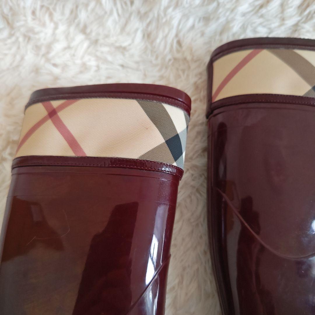 バーバリー BURBERRY ノバチェック レインブーツ 23.5cm 長靴