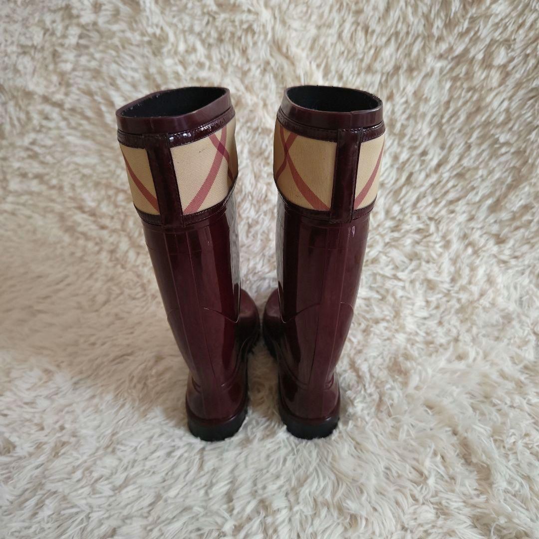バーバリー BURBERRY ノバチェック レインブーツ 23.5cm 長靴
