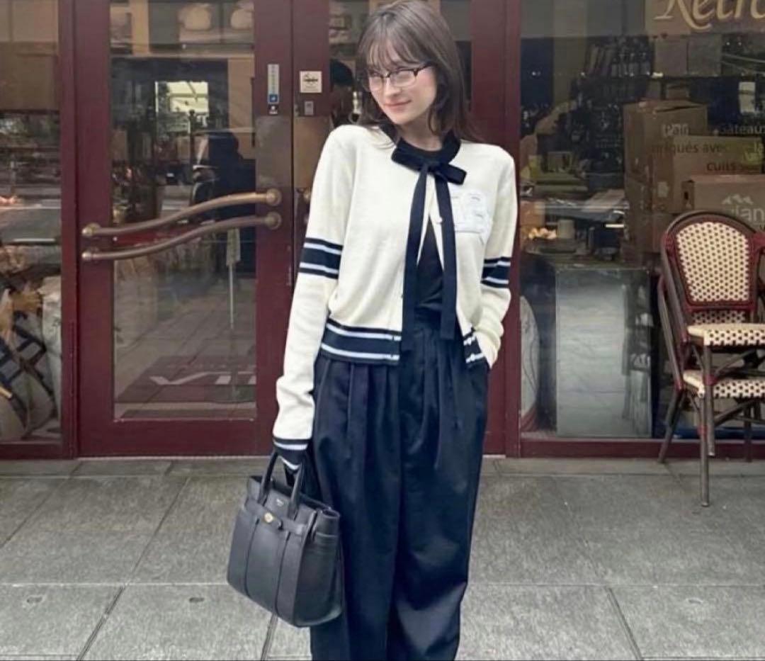 【匿名配送】Bibiy. B. CLUB TIE CARDIGAN ホワイト