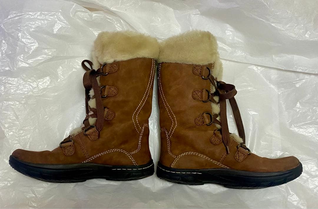 ❤️美品　KALSO EARTH　SHOE スエード　紐　ファーつき　24