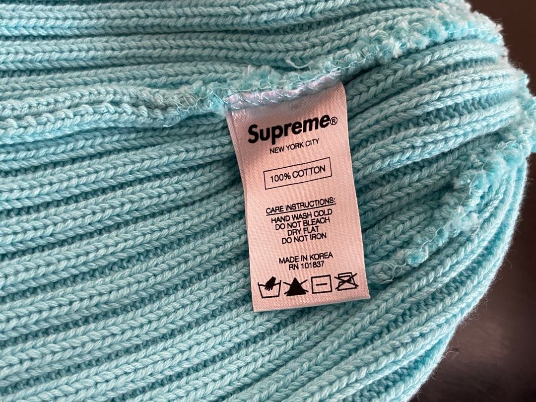 帽子 Supreme 2017ss overdyed beanie Ice Blue
