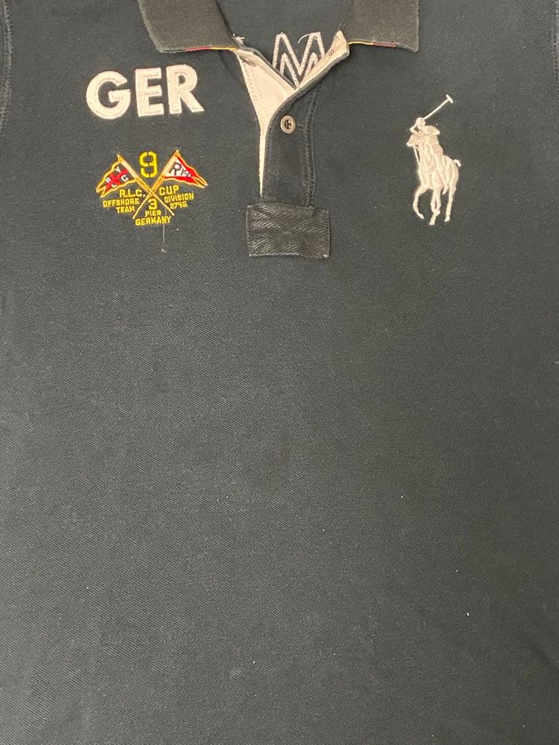 ラルフローレン　ビックポニー　刺繍　ブラック　ポロシャツ GERMANY