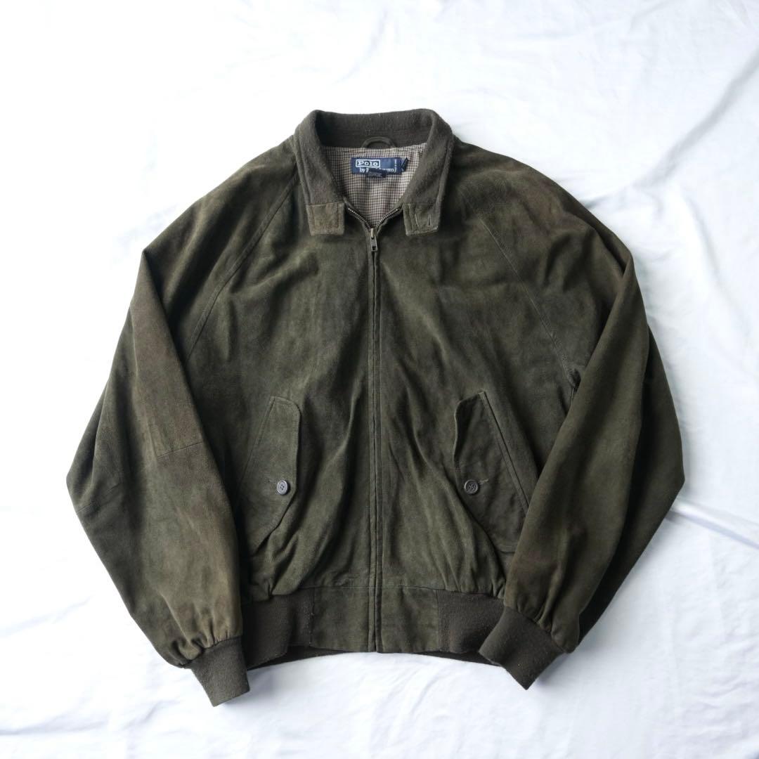 90s Polo by RalphLaurenスイングトップ　スウェードレザー