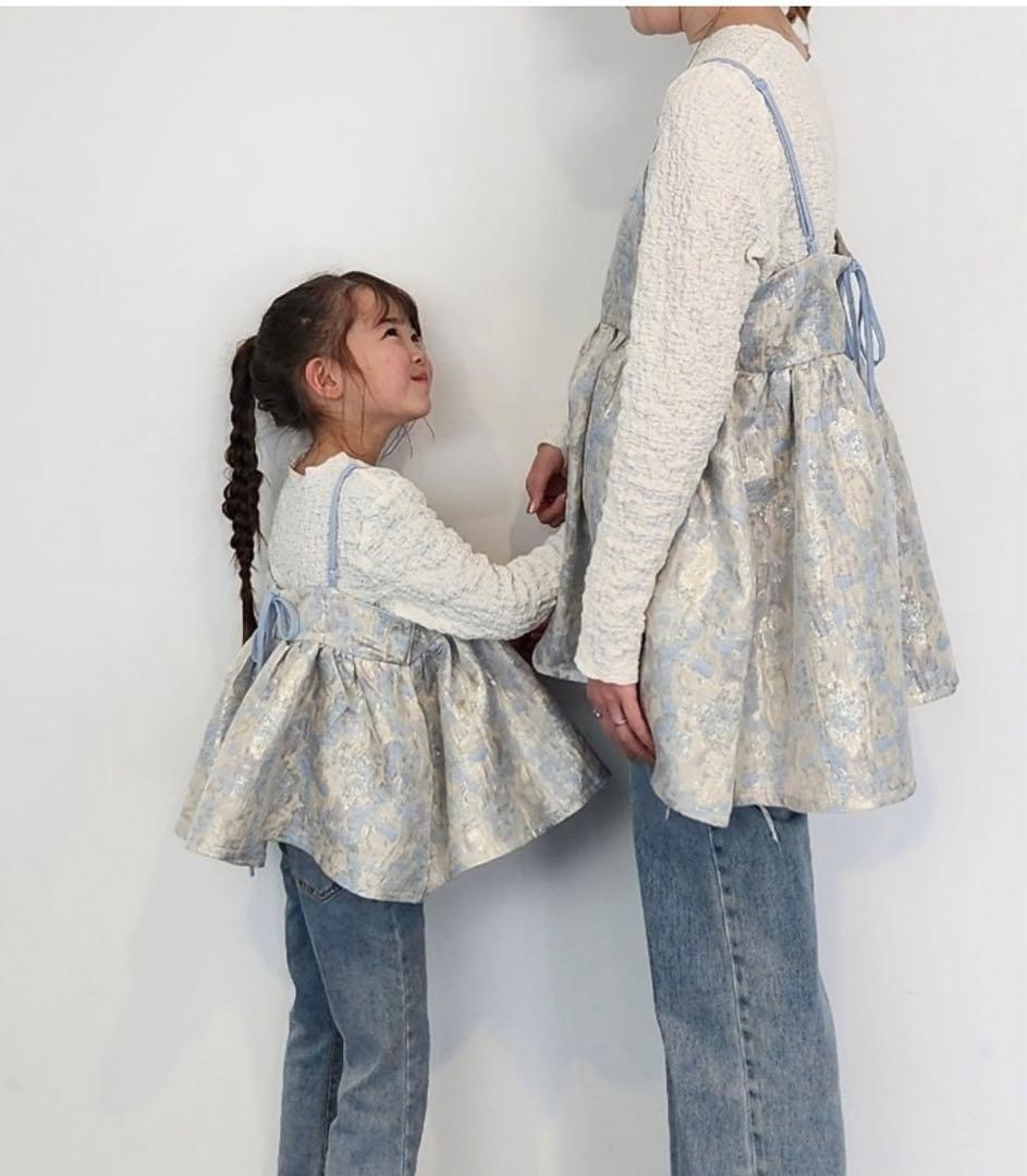 新品　laulea ジャガード　キャミソール　親子お揃い　110 120 2点