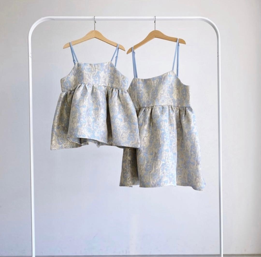 新品　laulea ジャガード　キャミソール　親子お揃い　110 120 2点