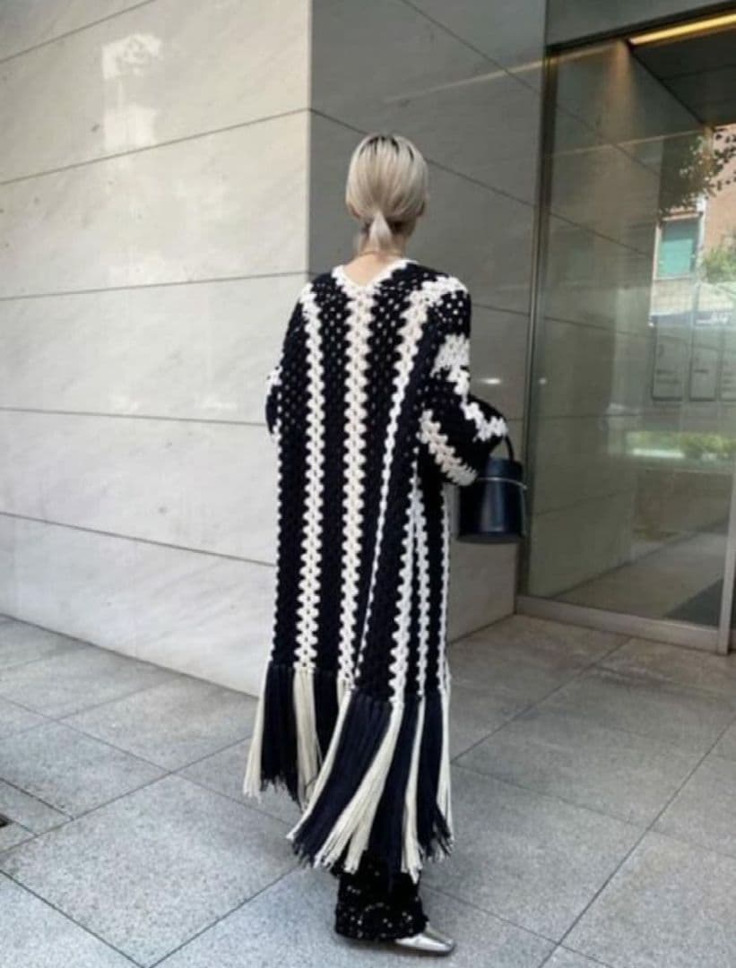 美品❉ メゾンスペシャル ハンドクロシェフリンジカーディガン