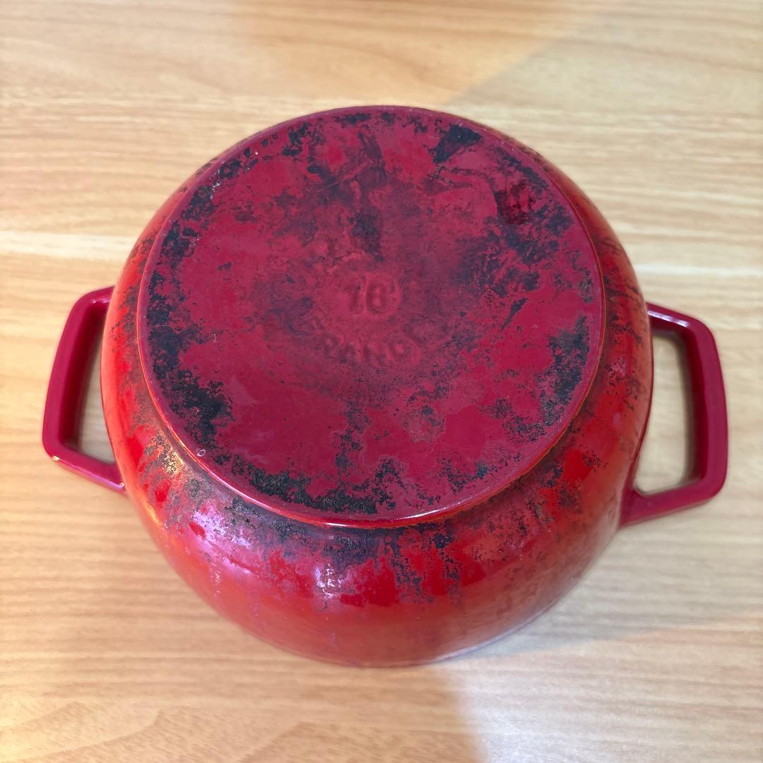 【2/22で処分予定】【送料込み】【美品✨】STAUB 赤 両手鍋 約20cm