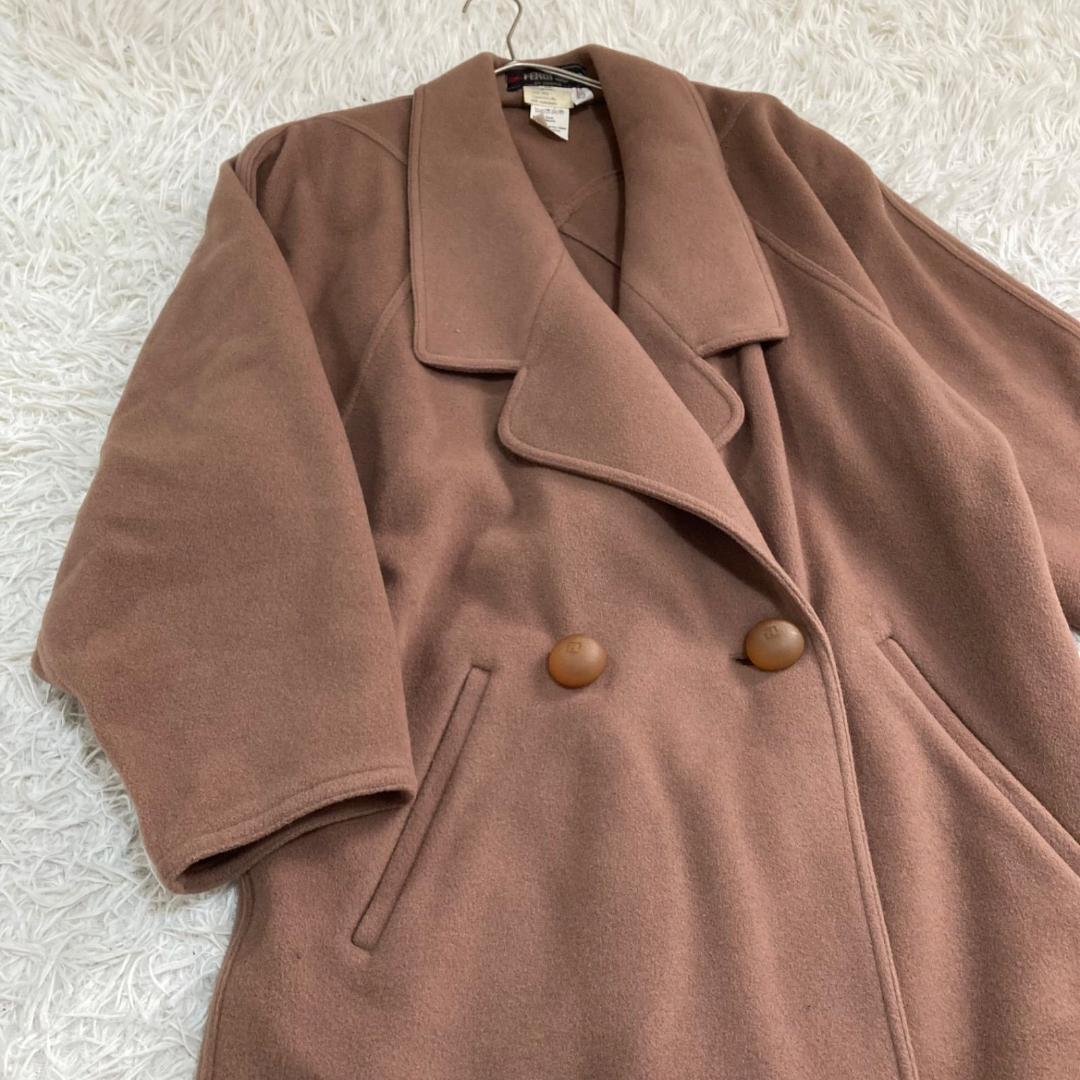 17515✨フェンディ 365 ヴィンテージ カシミヤ混 ダブル リバーコート