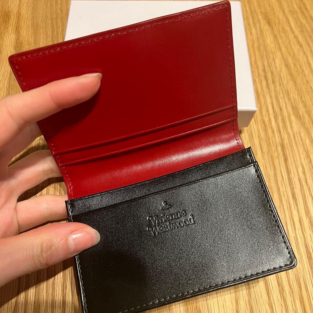 新品 未使用 Vivienne Westwood 名刺入れ 黒 バイカラー 赤